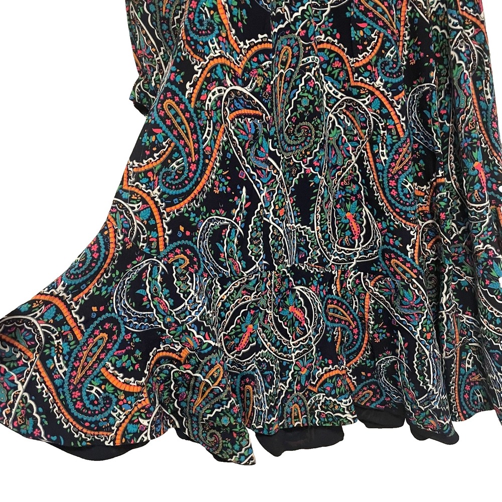 Anthropologie Maeve Maplewood Paisley Long Sleeve‎ V-Neck Midi Dress XS - Picture 3 of 5